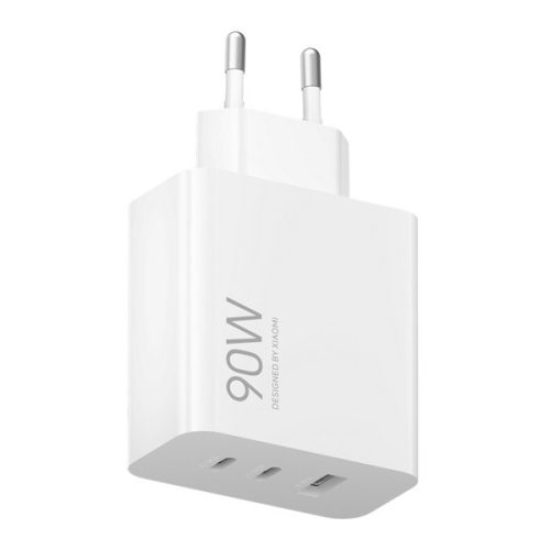 XIAOMI hálózati töltő USB+2 Type-C aljzat (90W, gyorstöltő) FEHÉR