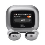 JBL LIVE BUDS 3 bluetooth fülhallgató SZTEREO (v5.3, TWS, mikrofon, aktív zajszűrő, LED kijelző, IP55 + töltőtok) EZÜST