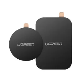   UGREEN LP123 öntapadós fémlap 2db (mágneses autós tartóhoz ideális, négyzet + kör alakú) FEKETE