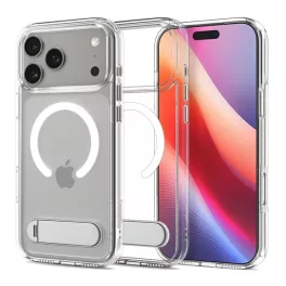   SPIGEN ULTRA HYBRID S műanyag telefonvédő (ütésállóság, légpárnás keret, kitámasztó, MagSafe) ÁTLÁTSZÓ