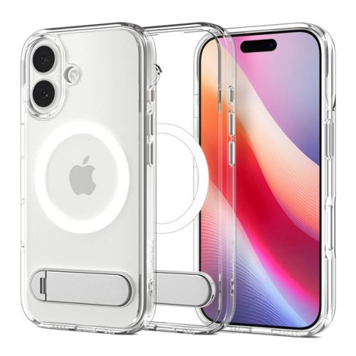 SPIGEN ULTRA HYBRID S műanyag telefonvédő (ütésállóság, légpárnás keret, kitámasztó, MagSafe) ÁTLÁTSZÓ