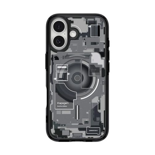 SPIGEN ULTRA HYBRID ZERO ONE műanyag telefonvédő (ütésállóság, légpárnás keret, MagSafe) FEKETE