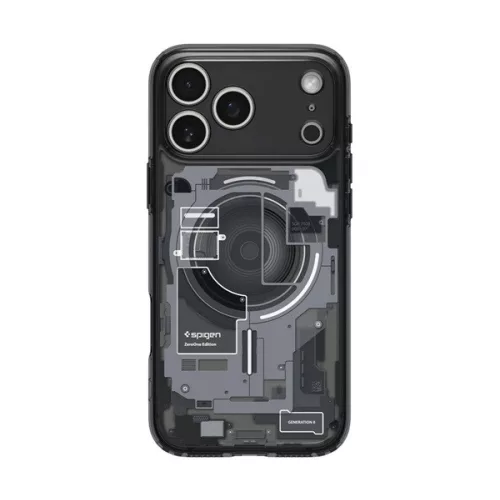 SPIGEN ULTRA HYBRID ZERO ONE műanyag telefonvédő (ütésállóság, légpárnás keret, MagSafe) FEKETE
