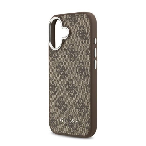 GUESS 4G MAGSAFE szilikon telefonvédő (ütésállóság, műanyag hátlap) BARNA