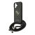 GUESS 4G BIG LOGO CORD STAP CROSSBODY műanyag telefonvédő (ütésállóság, bőr hatású hátlap + vállpánt) FEKETE