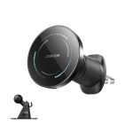 JOYROOM JR-ZS502 autós tartó (műszerfalra, szellőzőre, öntapadó, 360°, 15W, wireless, mágneses) FEKETE