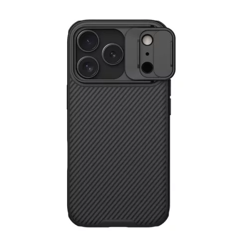 NILLKIN CAMSHIELD PRO MAGNETIC műanyag telefonvédő (ütésállóság, kameravédő, mágneses, csíkos) FEKETE