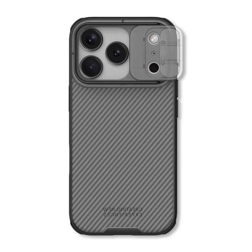 NILLKIN CAMSHIELD PRO szilikon telefonvédő (ütésállóság, kameravédő, csíkos) ÁTLÁTSZÓ/FEKETE