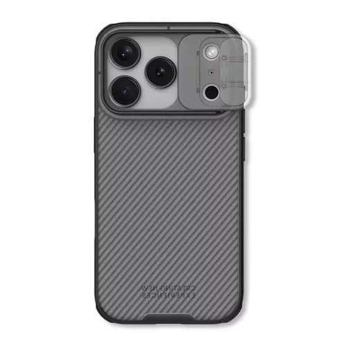 NILLKIN CAMSHIELD PRO szilikon telefonvédő (ütésállóság, kameravédő, csíkos) ÁTLÁTSZÓ/FEKETE