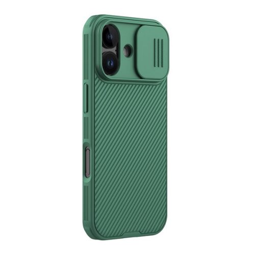 NILLKIN CAMSHIELD PRO szilikon telefonvédő (ütésállóság, kameravédő, csíkos) SÖTÉTZÖLD