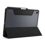 SPIGEN ULTRA HYBRID PRO tok álló, bőr hatású (FLIP, oldalra nyíló, TRIFOLD, asztali tartó, ceruza tartó) FEKETE