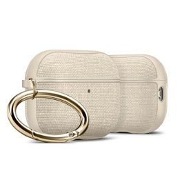   SPIGEN URBAN FIT szilikon tok (karabíner, textil bevonat) BÉZS Apple AirPods Pro 3