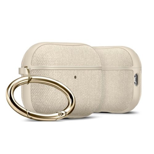 SPIGEN URBAN FIT szilikon tok (karabíner, textil bevonat) BÉZS Apple AirPods Pro 3