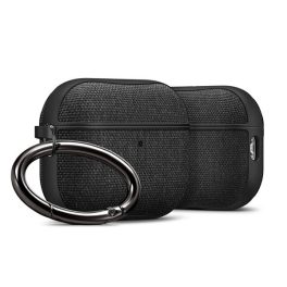   SPIGEN URBAN FIT szilikon tok (karabíner, textil bevonat) FEKETE Apple AirPods Pro 3
