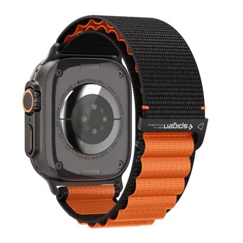 SPIGEN WBF1 pótszíj (egyedi méret, nagy, textil, állítható) FEKETE/NARANCSSÁRGA