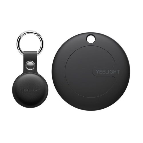 XIAOMI YEELIGHT YEETAG bluetooth nyomkövető (kulcstartóra, táskára, autóba, valós idejű nyomkövetés + bőrtok) FEKETE