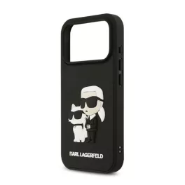   KARL LAGERFELD 3D RUBBER KARL AND CHOUPETTE szilikon telefonvédő (ütésállóság, 3D) FEKETE