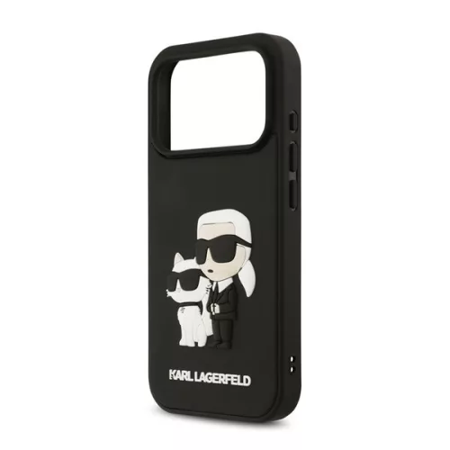 KARL LAGERFELD 3D RUBBER KARL AND CHOUPETTE szilikon telefonvédő (ütésállóság, 3D) FEKETE