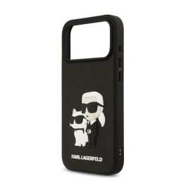   KARL LAGERFELD 3D RUBBER KARL AND CHOUPETTE szilikon telefonvédő (ütésállóság, 3D) FEKETE