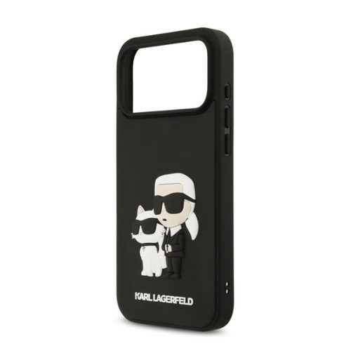KARL LAGERFELD 3D RUBBER KARL AND CHOUPETTE szilikon telefonvédő (ütésállóság, 3D) FEKETE