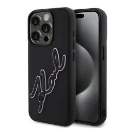  KARL LAGERFELD 3D RUBBER SIGNATURE szilikon telefonvédő (ütésállóság, 3D) FEKETE