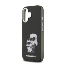   KARL LAGERFELD IML AQUARELLE KARL AND CHOUPETTE szilikon telefonvédő (ütésállóság, kameravédő) FEKETE