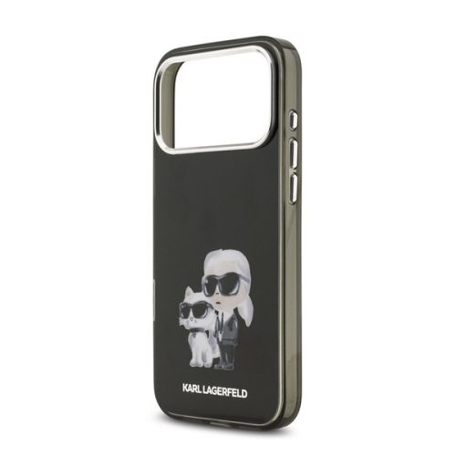 KARL LAGERFELD IML AQUARELLE KARL AND CHOUPETTE szilikon telefonvédő (ütésállóság, kameravédő) FEKETE