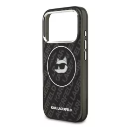   KARL LAGERFELD IML CHOUPETTE HEAD LOGO MAGSAFE szilikon telefonvédő (ütésállóság, kameravédő, MagSafe) FEKETE