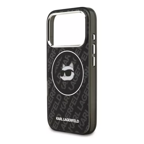 KARL LAGERFELD IML CHOUPETTE HEAD LOGO MAGSAFE szilikon telefonvédő (ütésállóság, kameravédő, MagSafe) FEKETE