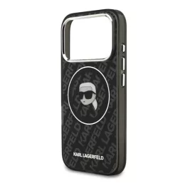   KARL LAGERFELD IML KARL HEAD LOGO MAGSAFE szilikon telefonvédő (ütésállóság, kameravédő, MagSafe) FEKETE