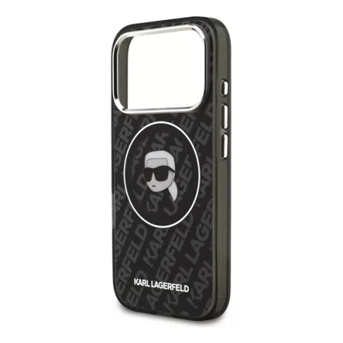 KARL LAGERFELD IML KARL HEAD LOGO MAGSAFE szilikon telefonvédő (ütésállóság, kameravédő, MagSafe) FEKETE