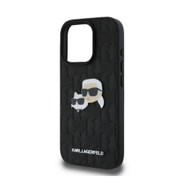 KARL LAGERFELD MONOGRAM KARL & CHOUPETTE HEAD PIN szilikon telefonvédő (ütésállóság, bőr hatású hátlap) FEKETE   KARL LAGERFELD MONOGRAM KARL & CHOUPETTE HEAD PIN szilikon telefonvédő (ütésállóság, bőr hatású hátlap) FEKETE