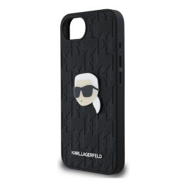 KARL LAGERFELD MONOGRAM KARL HEAD PIN szilikon telefonvédő (ütésállóság, bőr hatású hátlap, MagSafe) FEKETE   KARL LAGERFELD MONOGRAM KARL HEAD PIN szilikon telefonvédő (ütésállóság, bőr hatású hátlap, MagSafe) FEKETE