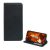 Tok álló, bőr hatású (FLIP, oldalra nyíló, asztali tartó, RFID, prémium) FEKETE