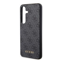 GUESS 4G METAL GOLD LOGO műanyag telefonvédő (textil hátlap) FEKETE   GUESS 4G METAL GOLD LOGO műanyag telefonvédő (textil hátlap) FEKETE