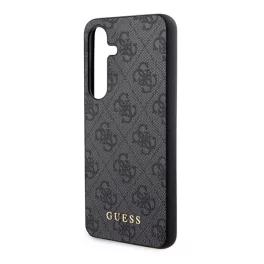   GUESS 4G METAL GOLD LOGO műanyag telefonvédő (textil hátlap) FEKETE