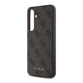   GUESS 4G METAL GOLD LOGO műanyag telefonvédő (textil hátlap) SÖTÉTBARNA