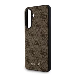   GUESS 4G METAL GOLD LOGO műanyag telefonvédő (textil hátlap) SÖTÉTBARNA