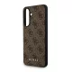 GUESS 4G METAL GOLD LOGO műanyag telefonvédő (textil hátlap) SÖTÉTBARNA