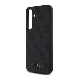   GUESS 4G METAL GOLD LOGO műanyag telefonvédő (textil hátlap) SÖTÉTSZÜRKE