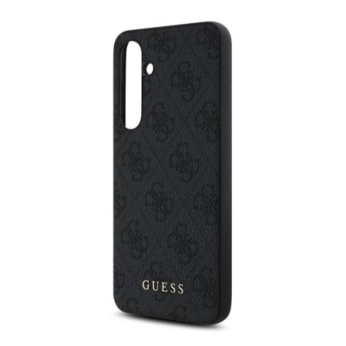GUESS 4G METAL GOLD LOGO műanyag telefonvédő (textil hátlap) SÖTÉTSZÜRKE