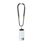 GUESS CROSSBODY STRAP 4G CHARM adatkábel (Type-C - Type-C, gyorstöltő, nyakpánt, 150cm) FEKETE