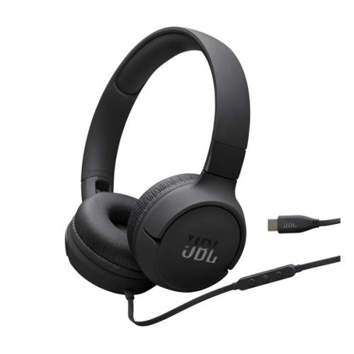 JBL TUNE 520C vezetékes fejhallgató SZTEREO (Type-C, mikrofon, összehajtható) FEKETE