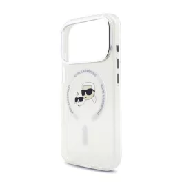   KARL LAGERFELD IML K&CH HEADS METAL FRAME MAGSAFE szilikon telefonvédő (ütésállóság, kameravédő, MagSafe) ÁTLÁTSZÓ