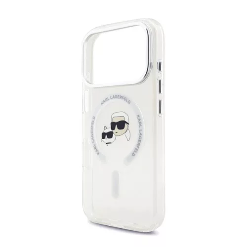 KARL LAGERFELD IML K&CH HEADS METAL FRAME MAGSAFE szilikon telefonvédő (ütésállóság, kameravédő, MagSafe) ÁTLÁTSZÓ