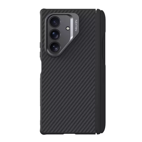 NILLKIN CARBOPROP szilikon telefonvédő (ütésállóság, aramid bevonat, kitámasztó, karbon minta, érintő ceruza) FEKETE