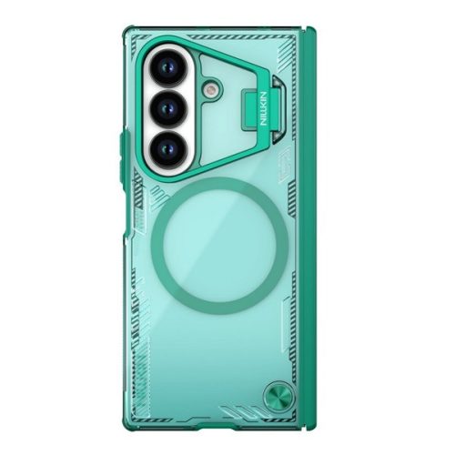 NILLKIN ICEBLADE PROP szilikon telefonvédő (ütésállóság, kameravédő, kitámasztó, MagSafe) SÖTÉTZÖLD