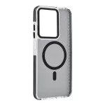 Szilikon telefonvédő (ütésállóság, légpárnás sarok, karbon minta, wireless, MagSafe) FEKETE