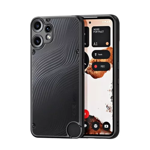 DUX DUCIS AIMO szilikon telefonvédő (ütésállóság, kameravédő, matt, hullám) FEKETE