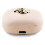 GUESS METAL LOGO bluetooth fülhallgató SZTEREO (v5.3, TWS, mikrofon, zajszűrő, IPX5 vízálló + töltőtok) RÓZSASZÍN